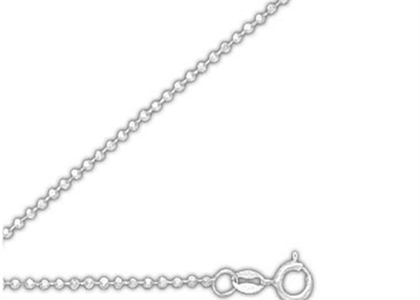 3 mm Rhodium Plated Womens Beaded Chain